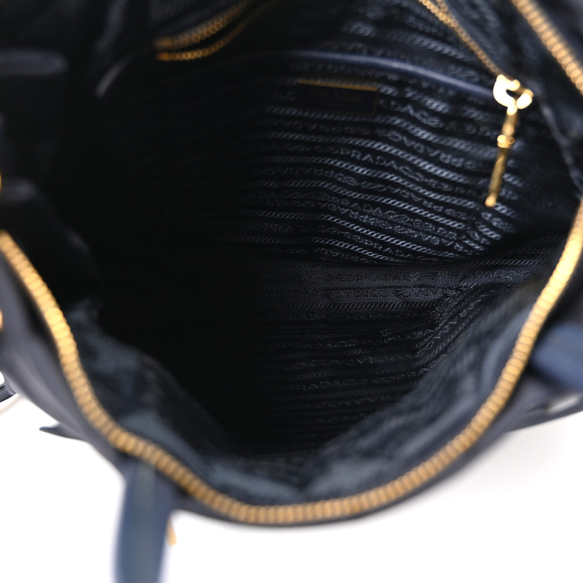 Prada Tessuto Nylon Saffiano Vela Tote Bleu 5 of 10