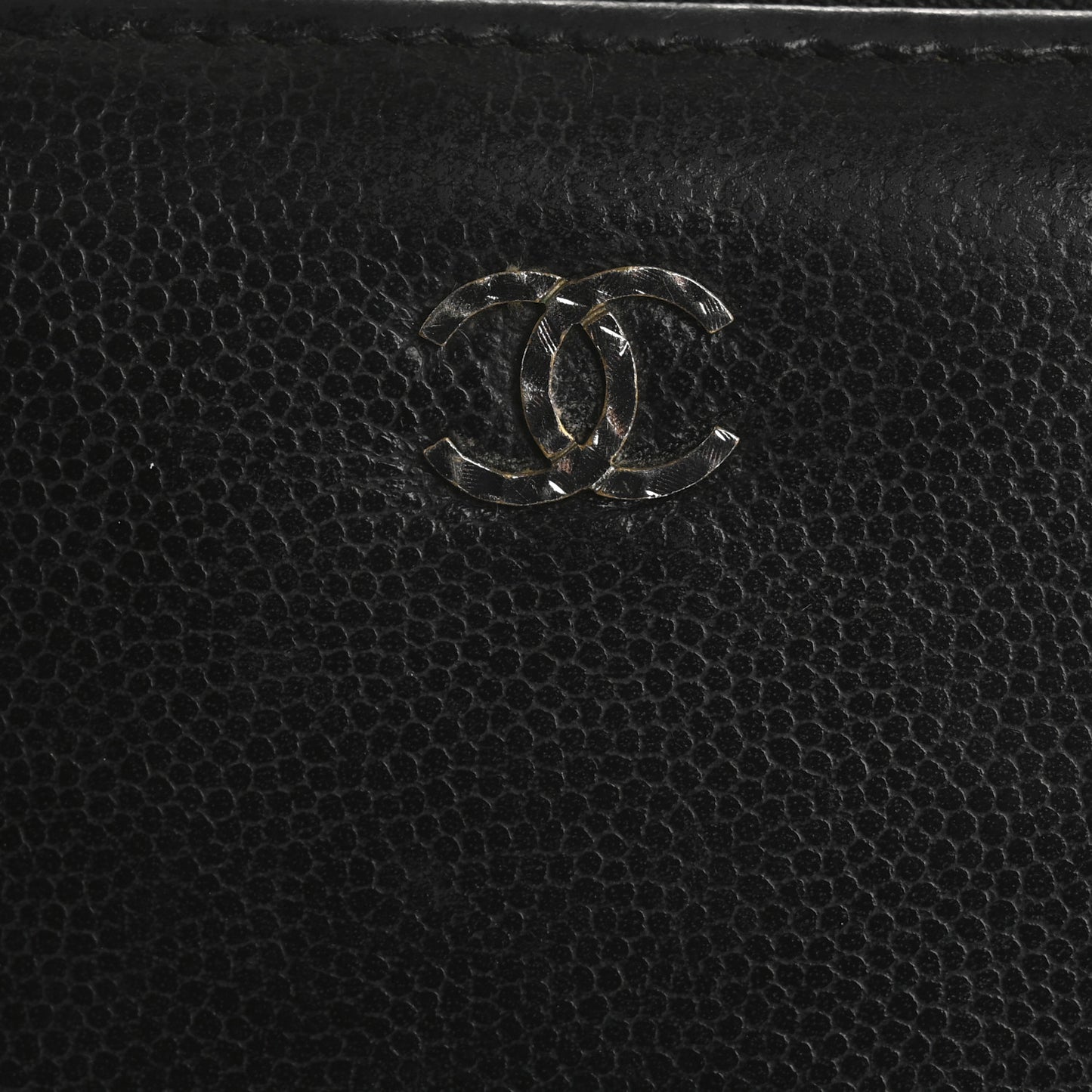 Caviar Large Sevruga Zip Around Organizer Wallet Black