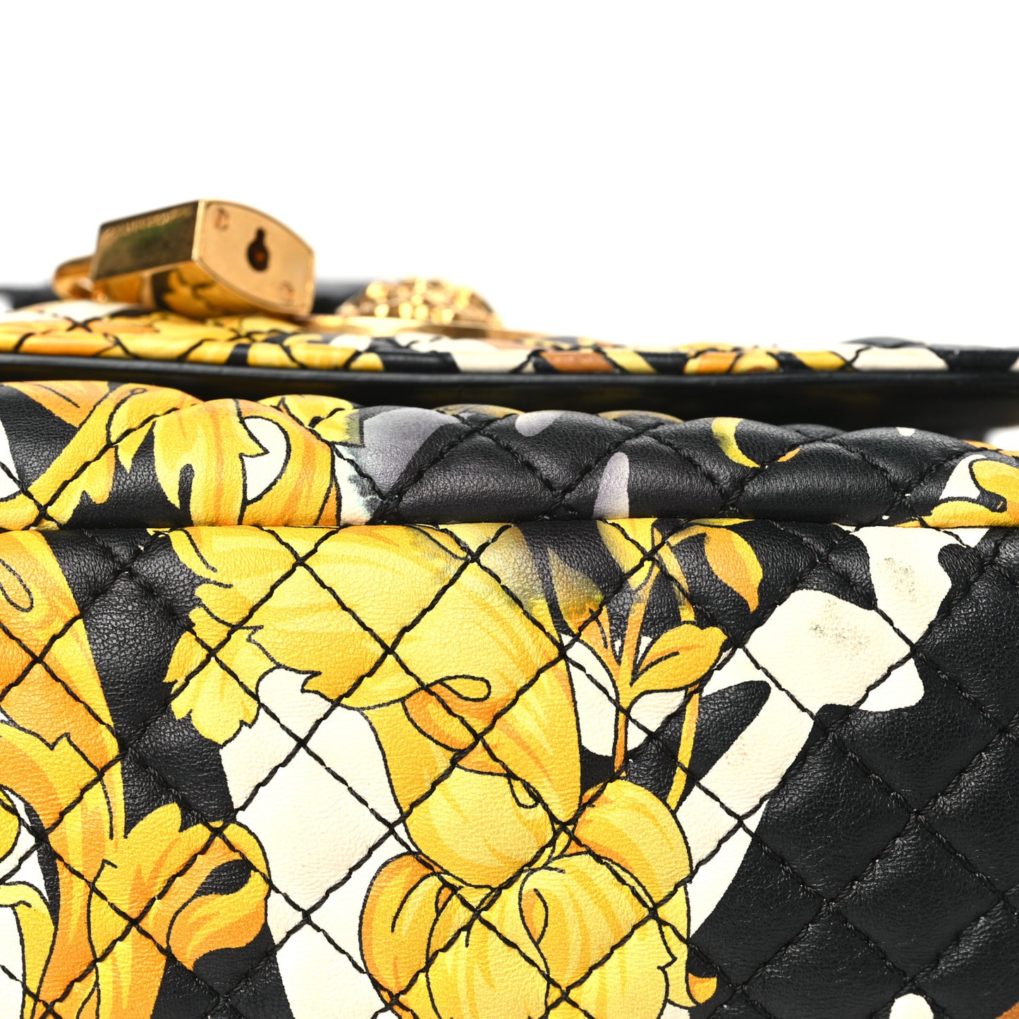 Nappa Barocco Printed Icon Shoulder Bag Black Gold
