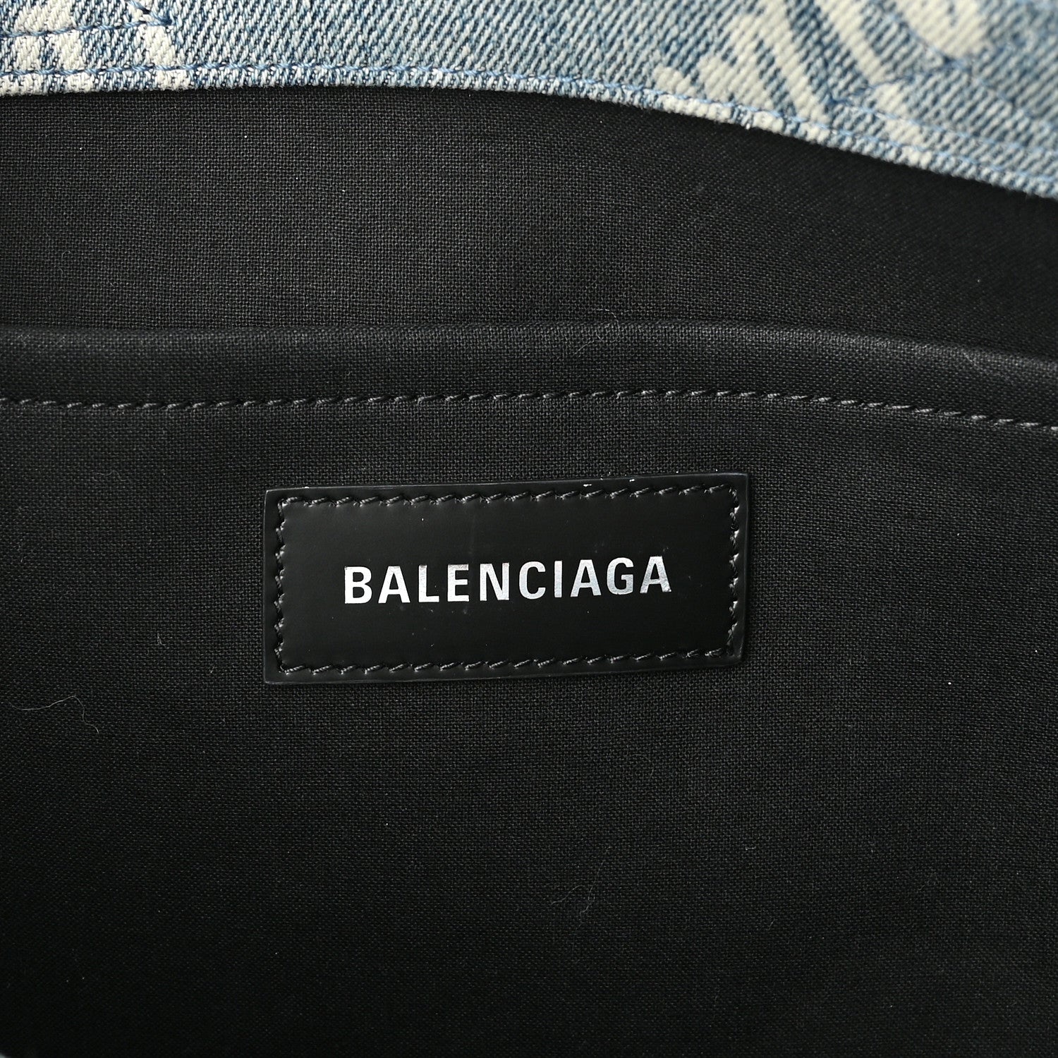 Balenciaga Denim Scribble Logo Small Hardware Tote Blue 6 of 9