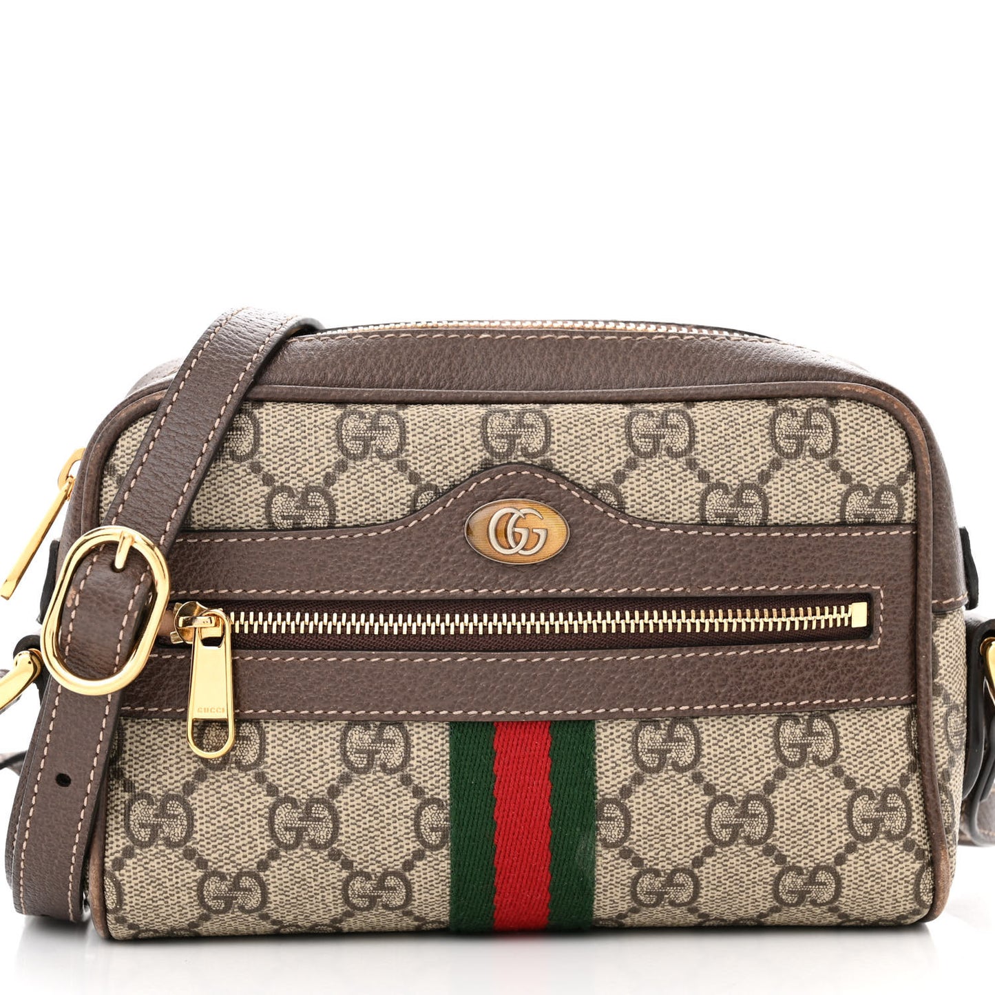 GG Supreme Monogram Web Mini Ophidia Shoulder Bag Brown