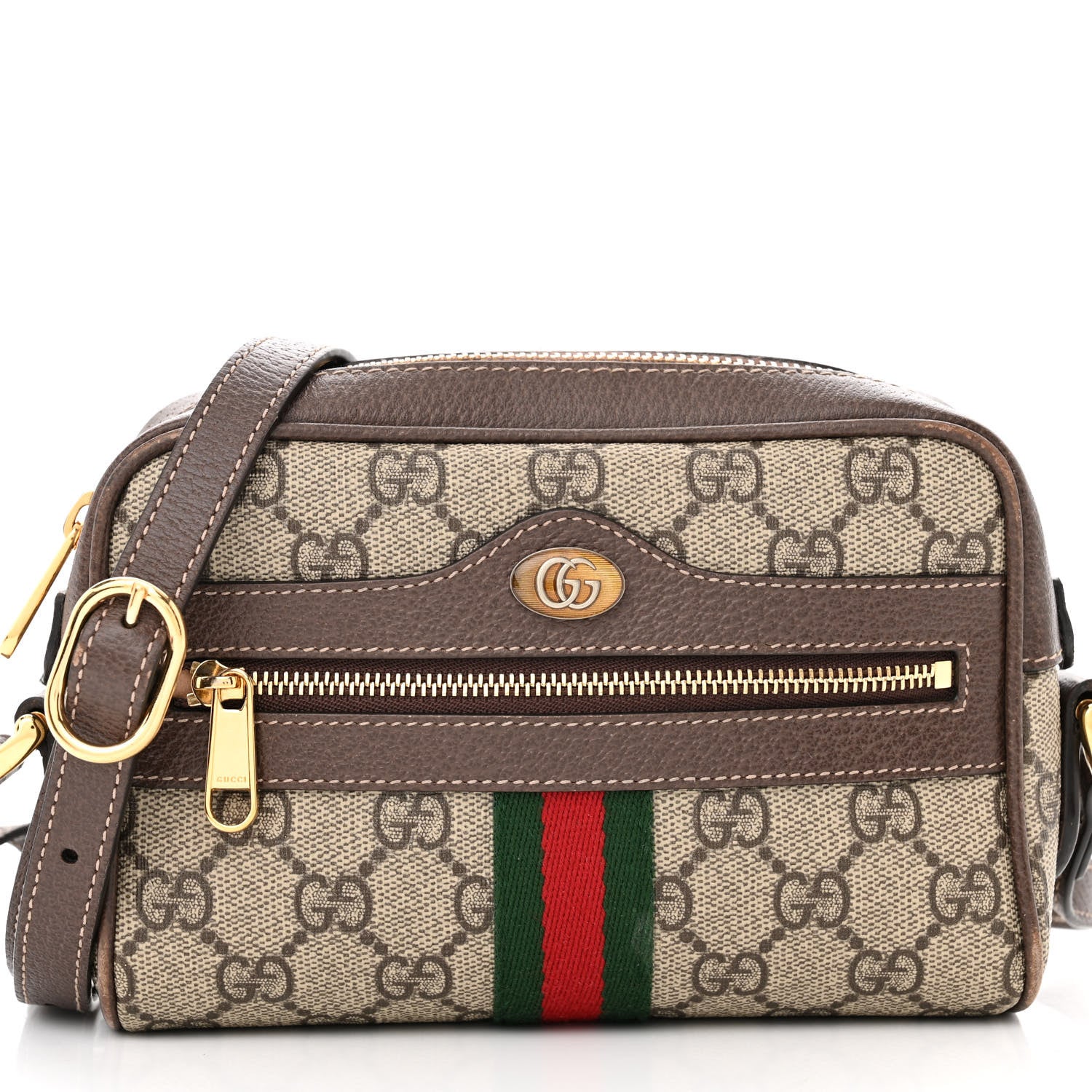 Gucci GG Supreme Monogram Web Mini Ophidia Shoulder Bag Brown 7 of 13