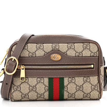 Gucci GG Supreme Monogram Web Mini Ophidia Shoulder Bag Brown 7 of 13