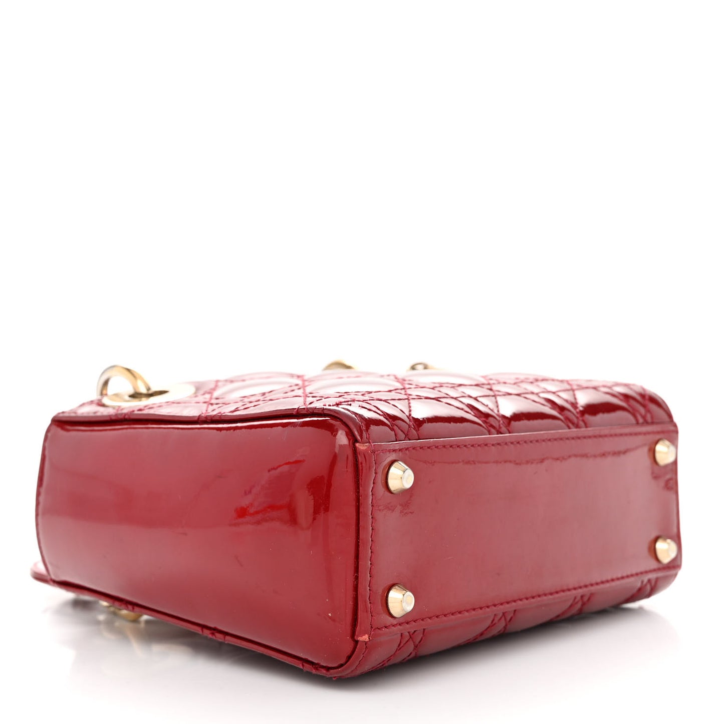 Patent Cannage Mini Lady Dior Red