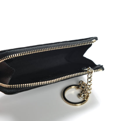 Chanel Caviar Camellia Embossed Key Holder Case Black 5 of 7
