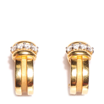 Tiffany Platinum 18K Yellow Gold Diamond Hoop Earrings 1 of 4