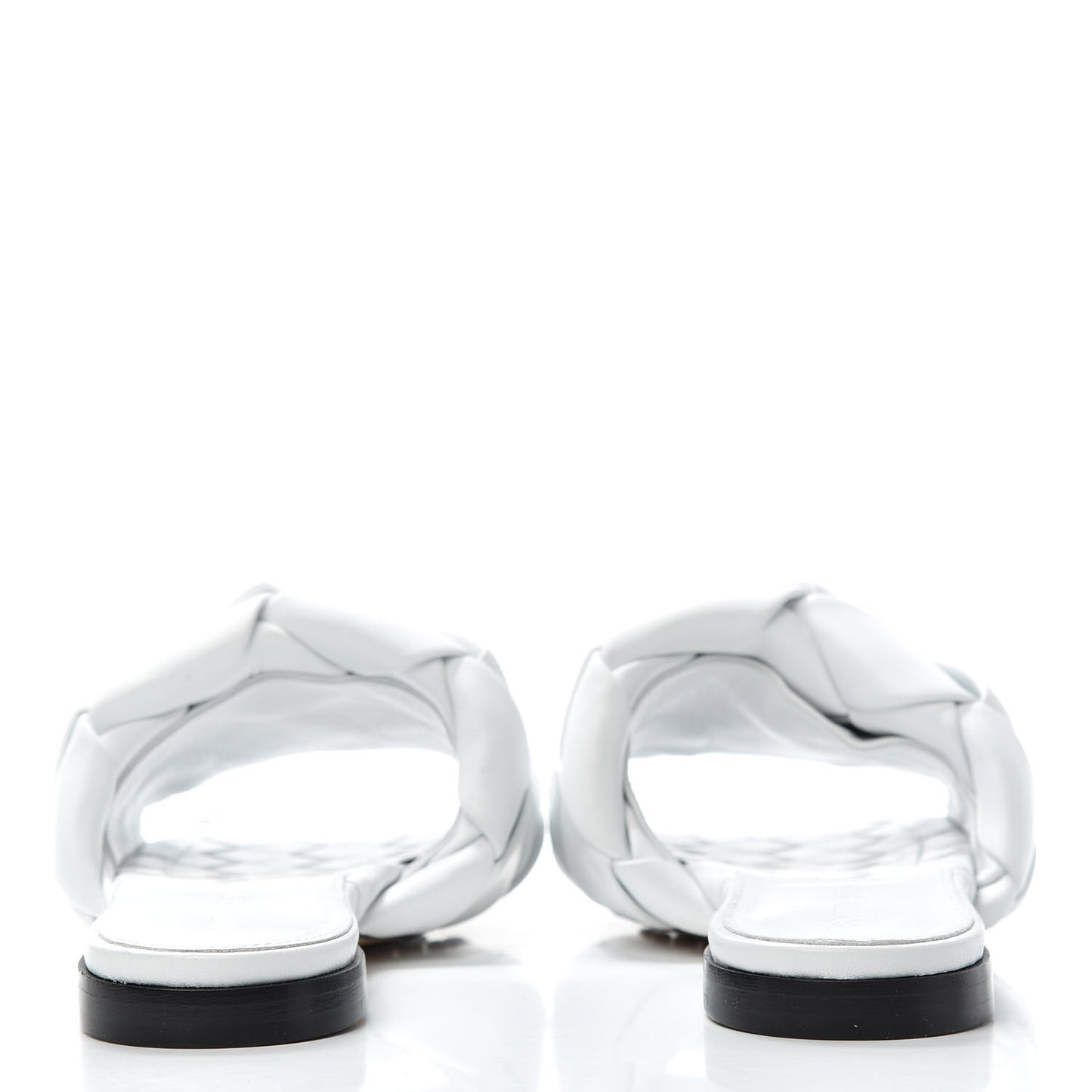 Nappa Maxi Intrecciato Lido Flat Sandals 35 Optic White