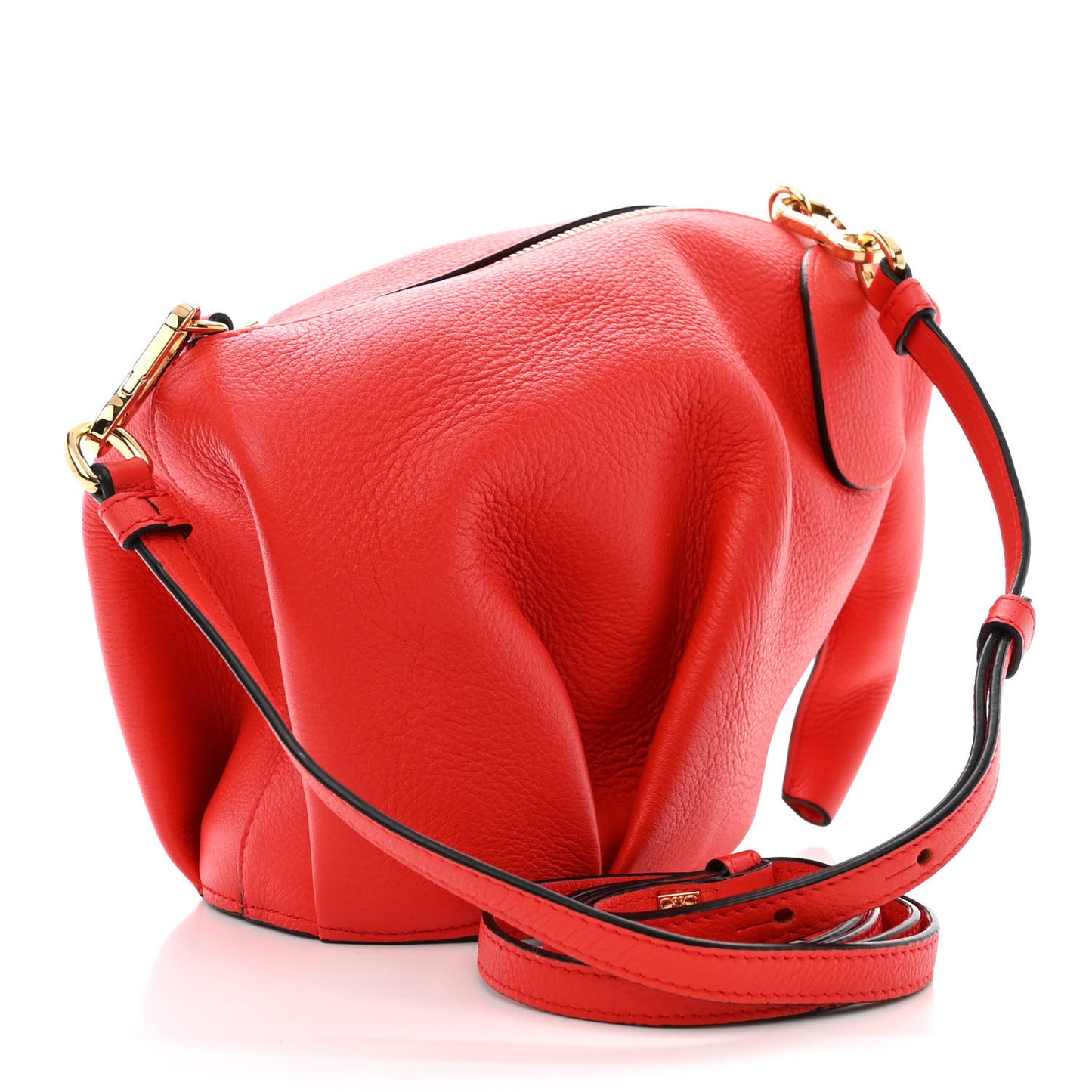 Calfskin Mini Elephant Crossbody Bag Scarlet Red