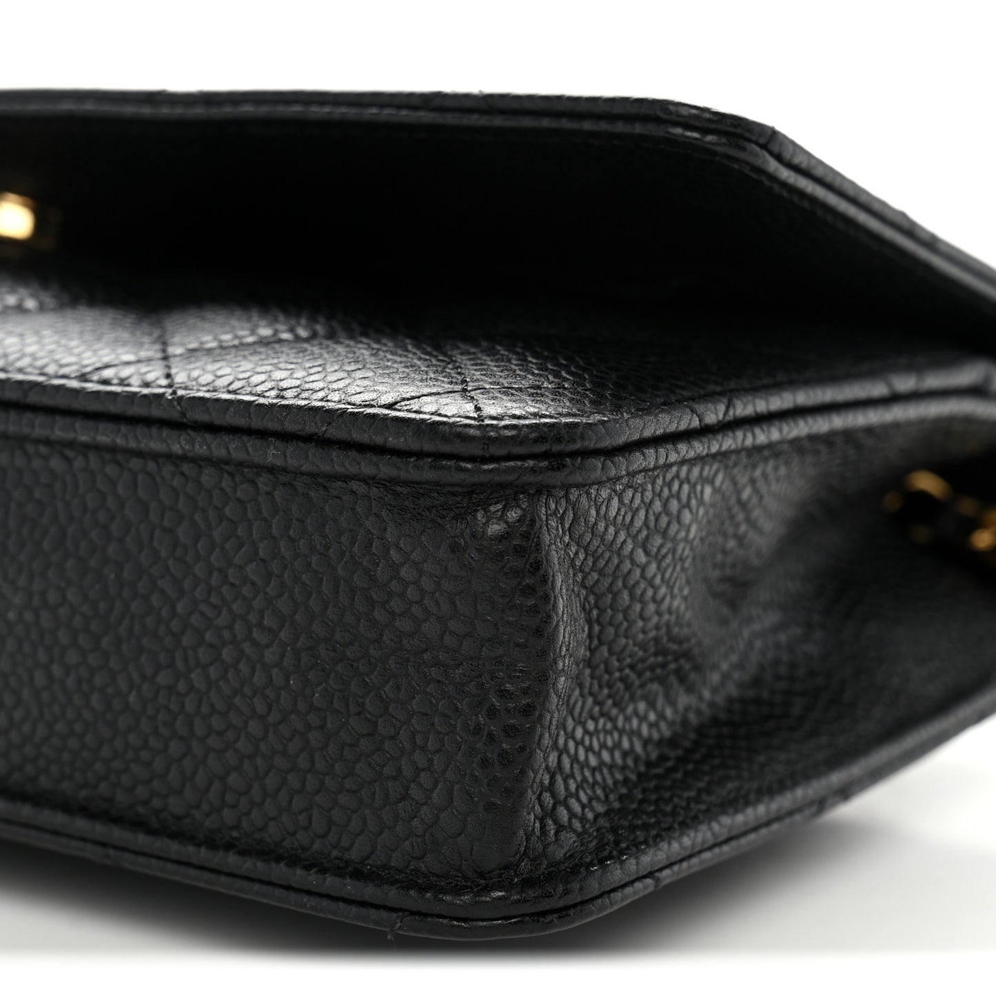 Caviar Quilted Wallet On Chain Black