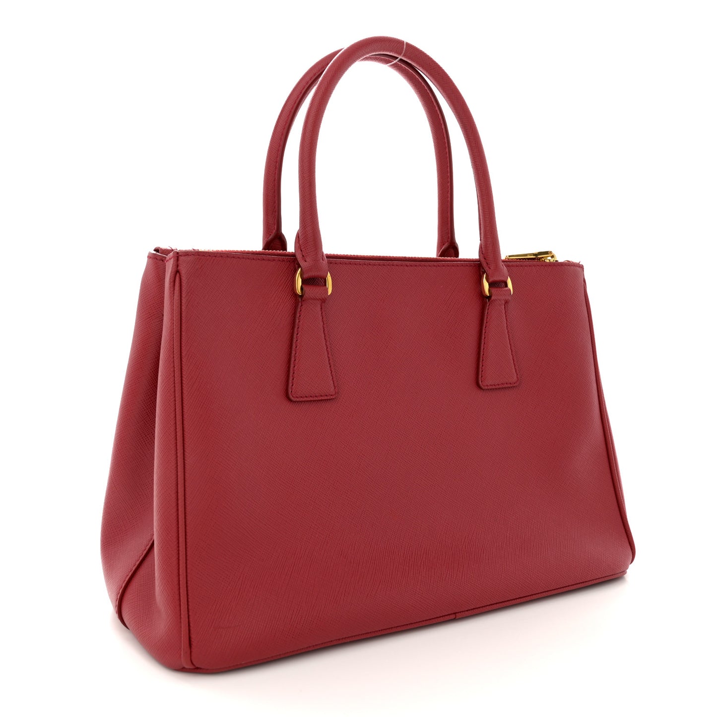 Saffiano Small Galleria Double Zip Rosso