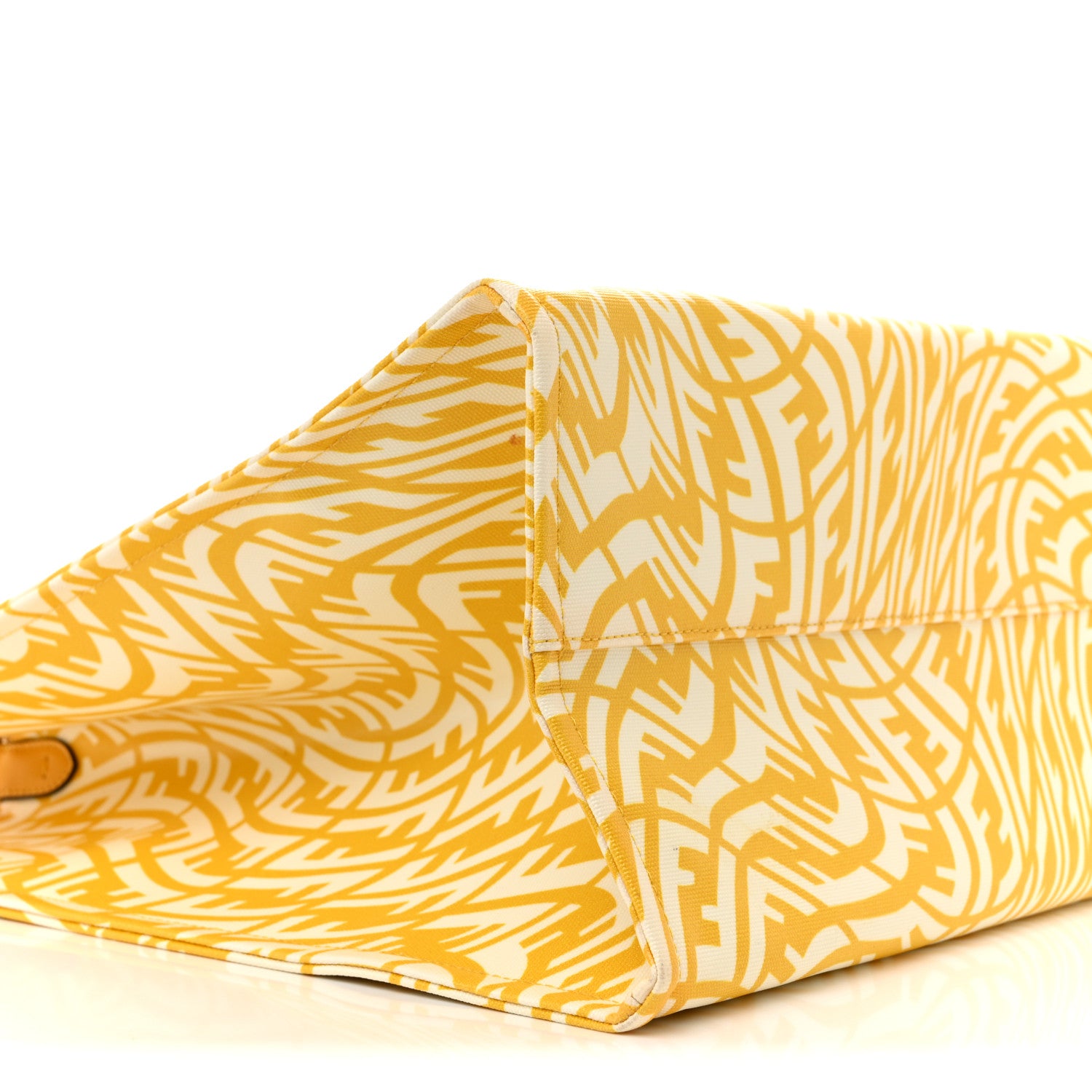 Fendi X SARAH COLEMAN Glazed Canvas Vitello King FF Vertigo Shopping Tote Bag Mimosa White 9 of 12