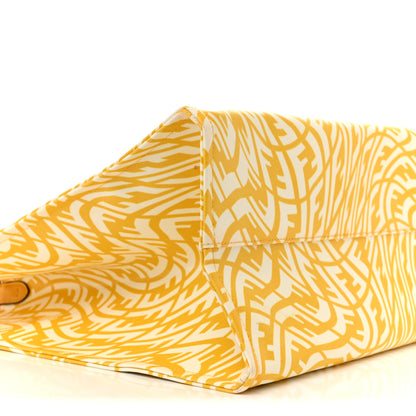 Fendi X SARAH COLEMAN Glazed Canvas Vitello King FF Vertigo Shopping Tote Bag Mimosa White 9 of 12