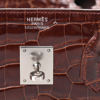Hermes Shiny Porosus Birkin 35 Miel 21 of 34