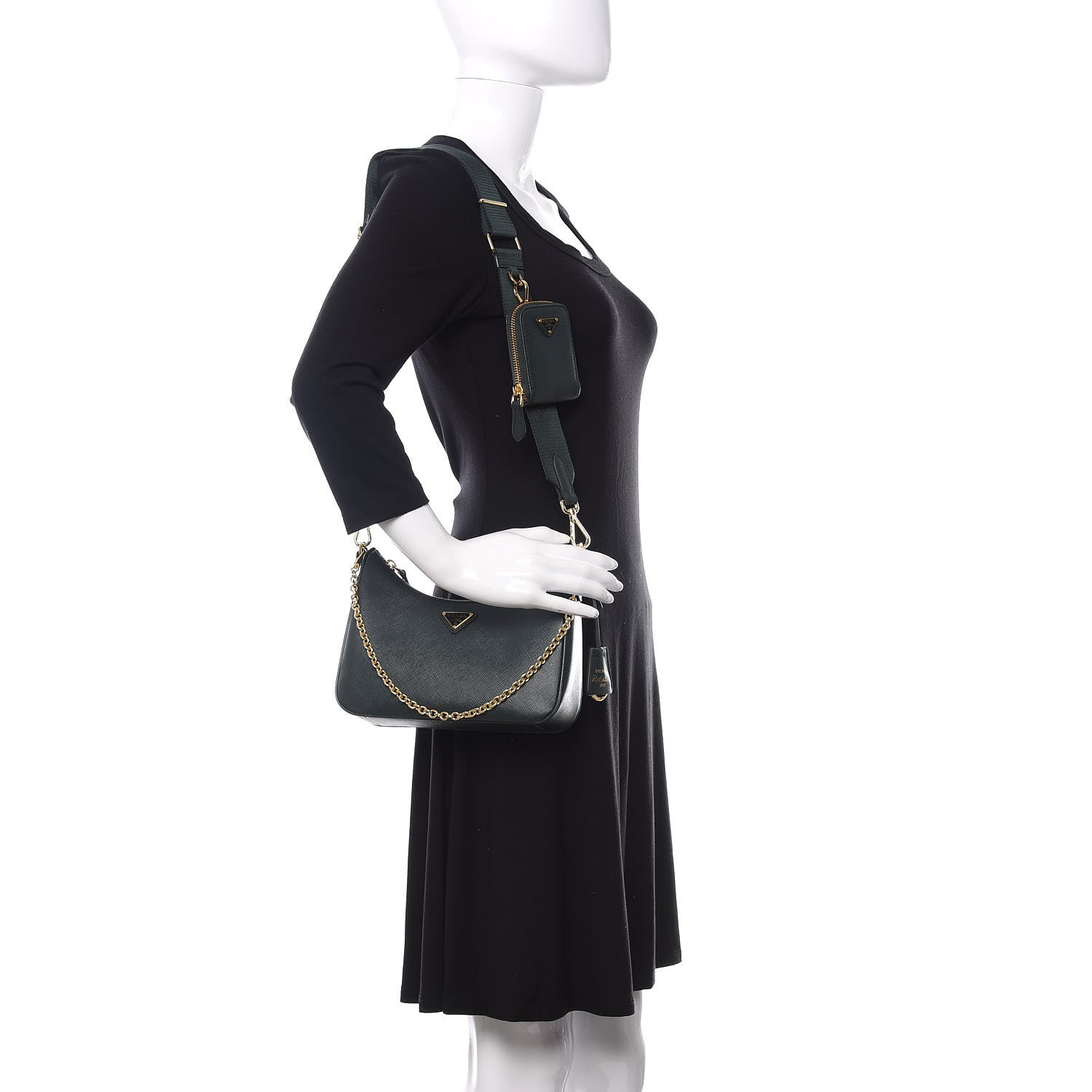Prada Saffiano Lux Re-Edition 2005 Shoulder Bag Smeraldo 2 of 11