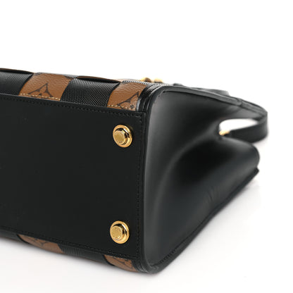 Louis Vuitton Calfskin Monogram Damier Tressage City Steamer PM Black 8 of 9