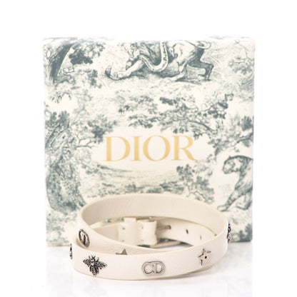 Christian Dior Calfskin Bee Double Bracelet White 9 of 9