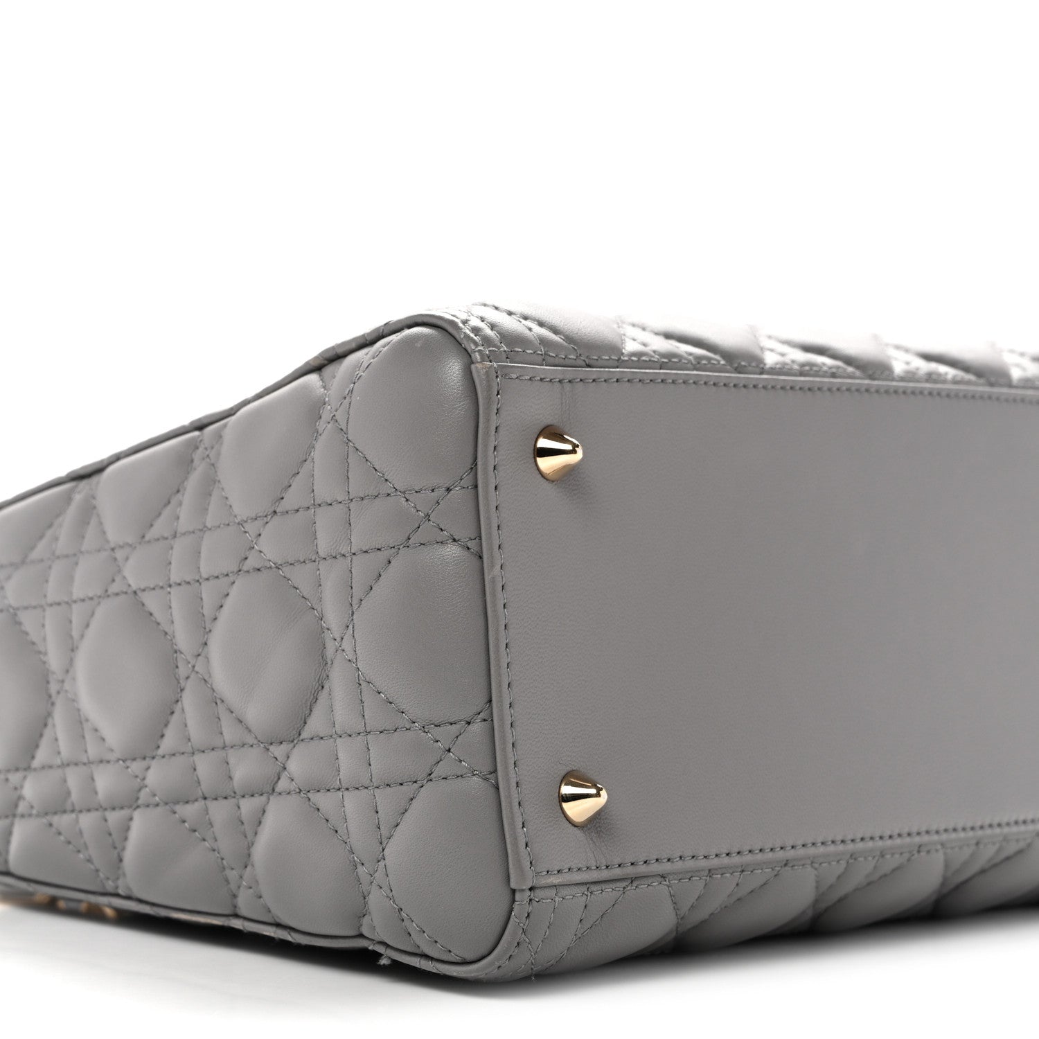 Christian Dior Lambskin Cannage Medium Lady Dior Grey 9 of 13