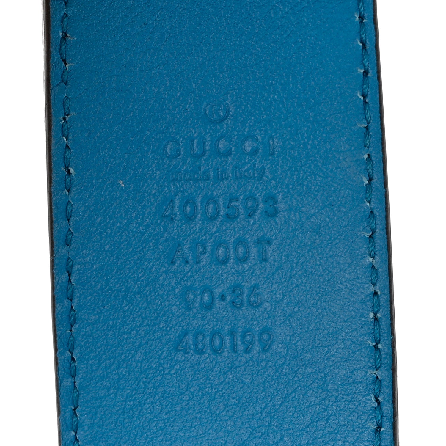 Gucci Calfskin Double G 40mm Belt 90 36 Clear Sky Blue 3 of 3