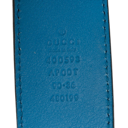 Gucci Calfskin Double G 40mm Belt 90 36 Clear Sky Blue 3 of 3