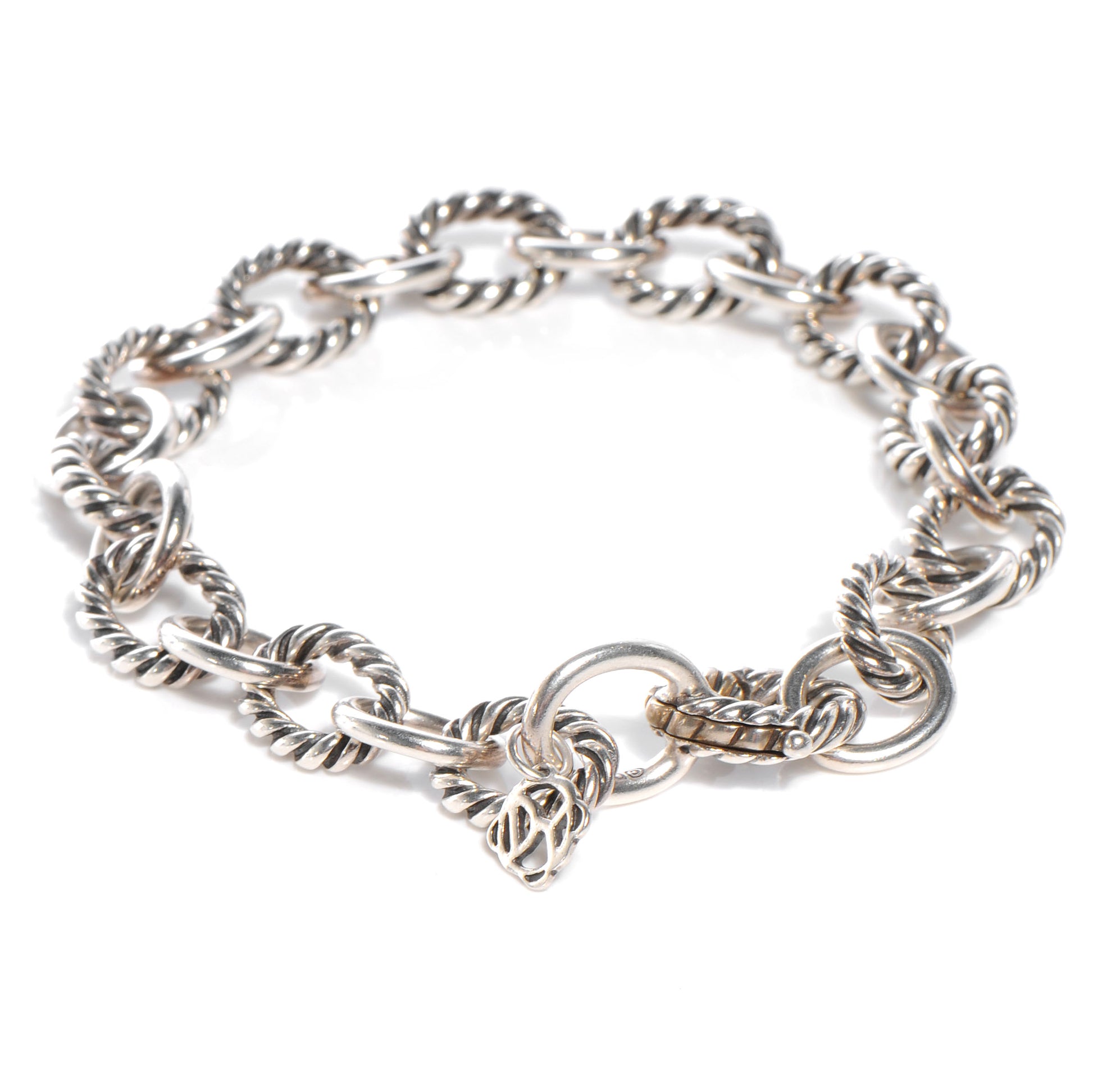 David Yurman Sterling Silver 12mm Large Oval Link Bracelet 1 of 4