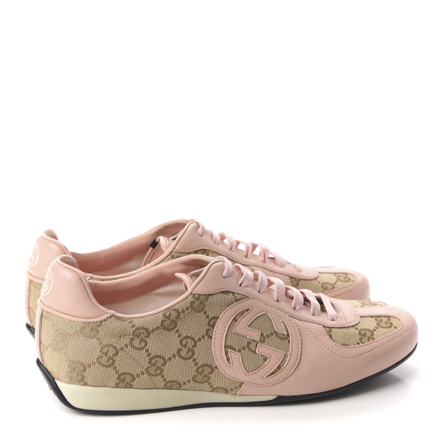Monogram Nappa Interlocking G Sneakers 37 New Sand Rose Dragea