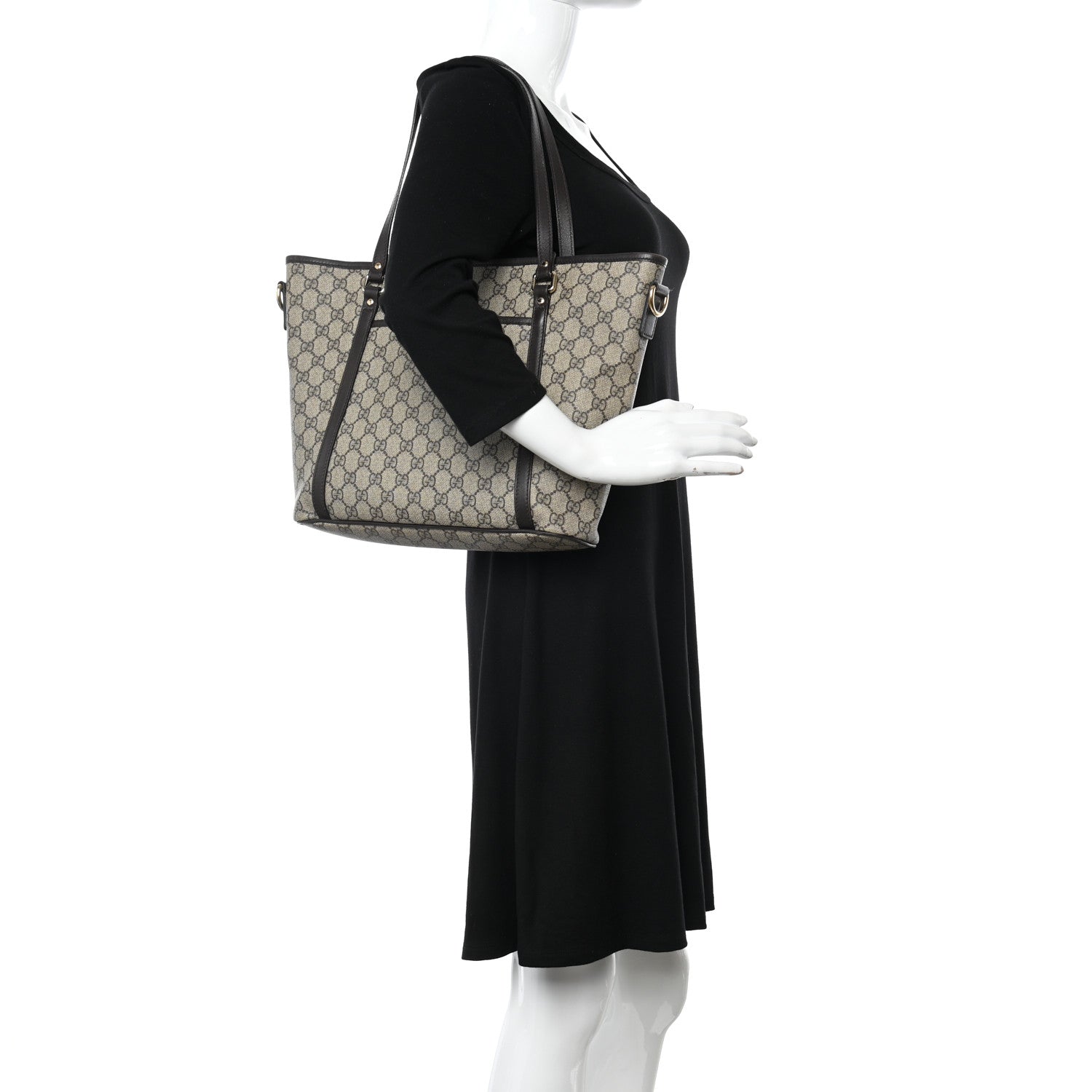 Gucci GG Supreme Monogram Medium Joy Tote Dark Brown 2 of 13