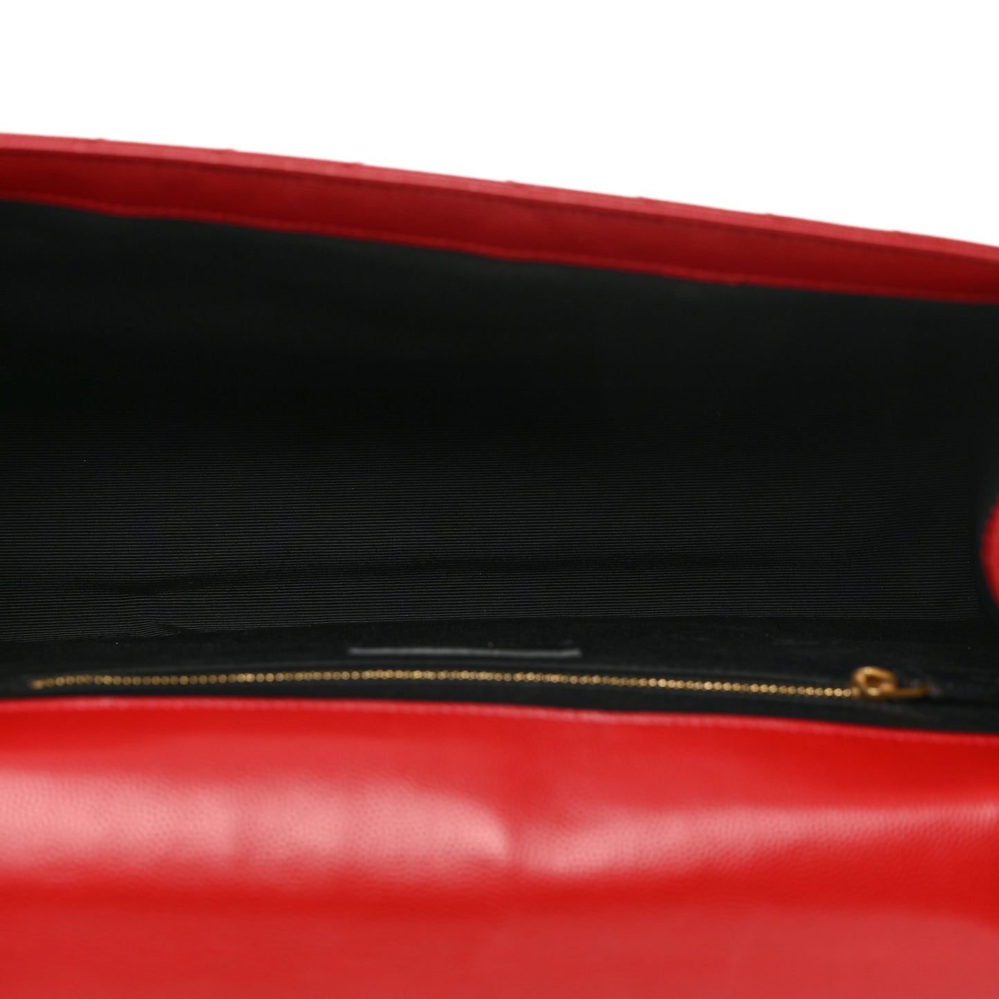 Grain De Poudre Matelasse Chevron Large Monogram Satchel Lipstick Red