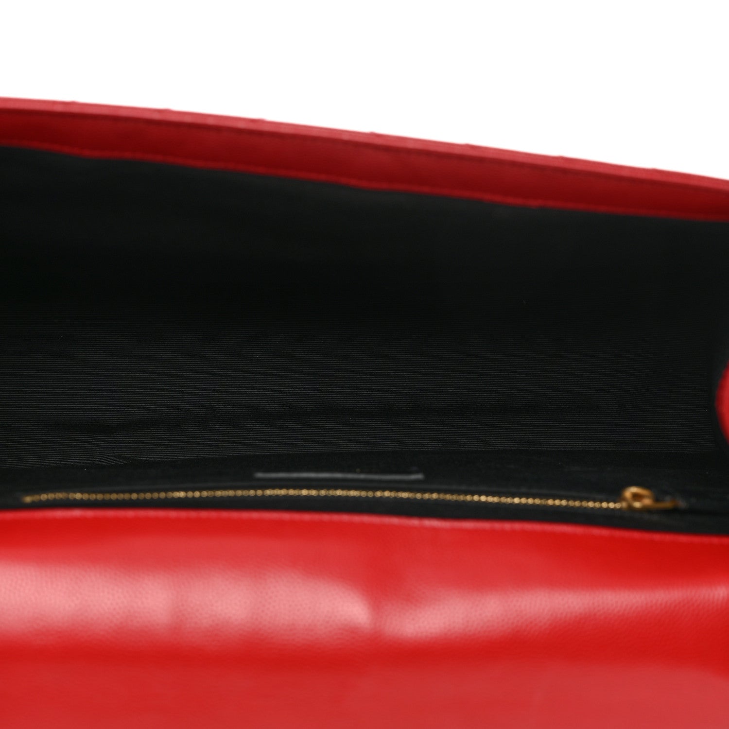 Saint Laurent Grain De Poudre Matelasse Chevron Large Monogram Satchel Lipstick Red 5 of 11