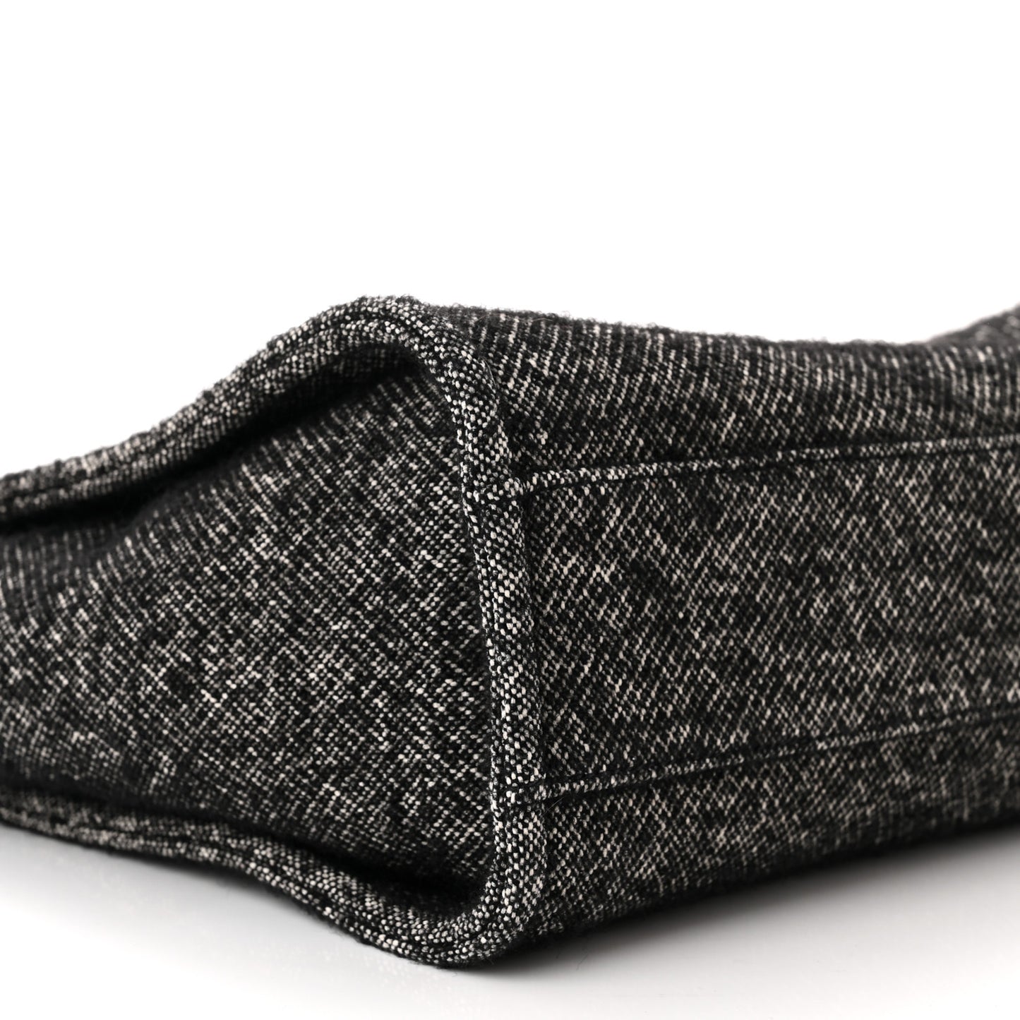 Mixed Fibers Calfskin Small Deauville Tote Black