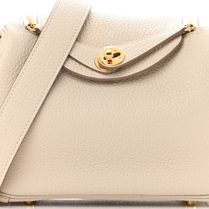 Hermes Taurillon Clemence Mini Lindy 20 Craie 8 of 11
