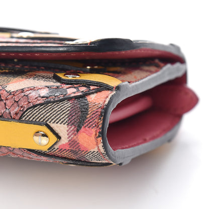 Burberry Calfskin Snakeskin Floral Haymarket Check Continental Wallet Multicolor 10 of 11