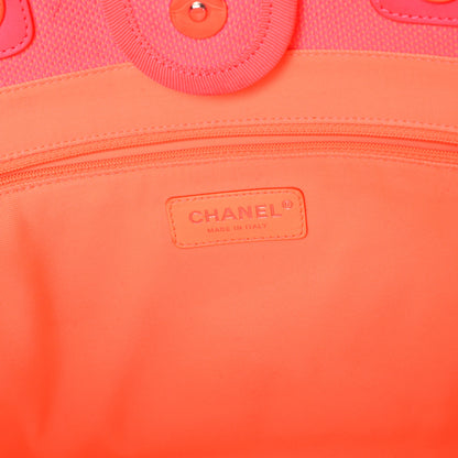 Chanel Mixed Fibers Small Deauville Tote Pink Orange 6 of 13