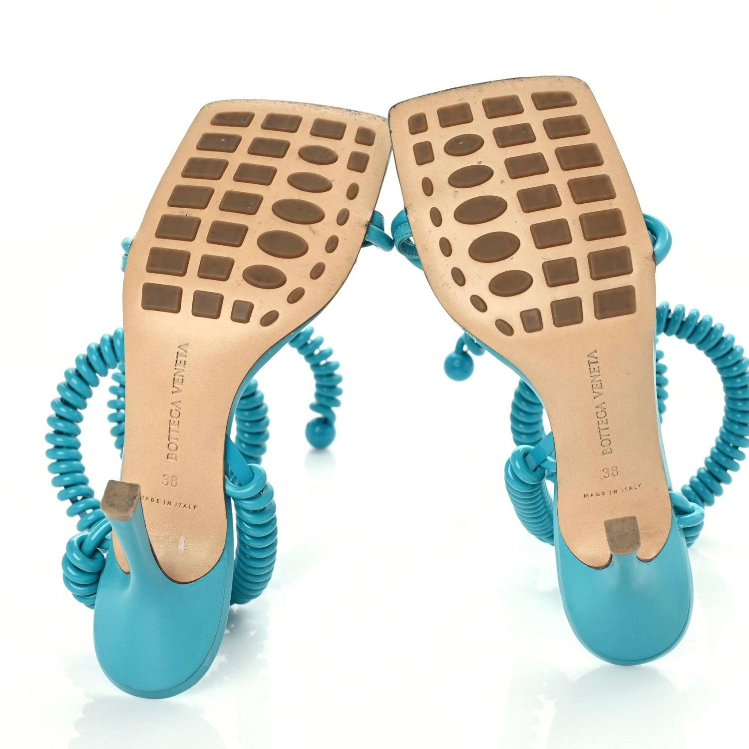Bottega Veneta Rubber Wire Nappa Stretch 90mm Sandals 38 Turquoise 5 of 13