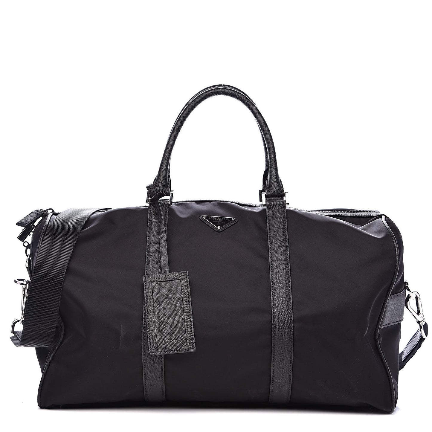 Tessuto Nylon Saffiano Viaggio Duffle Black