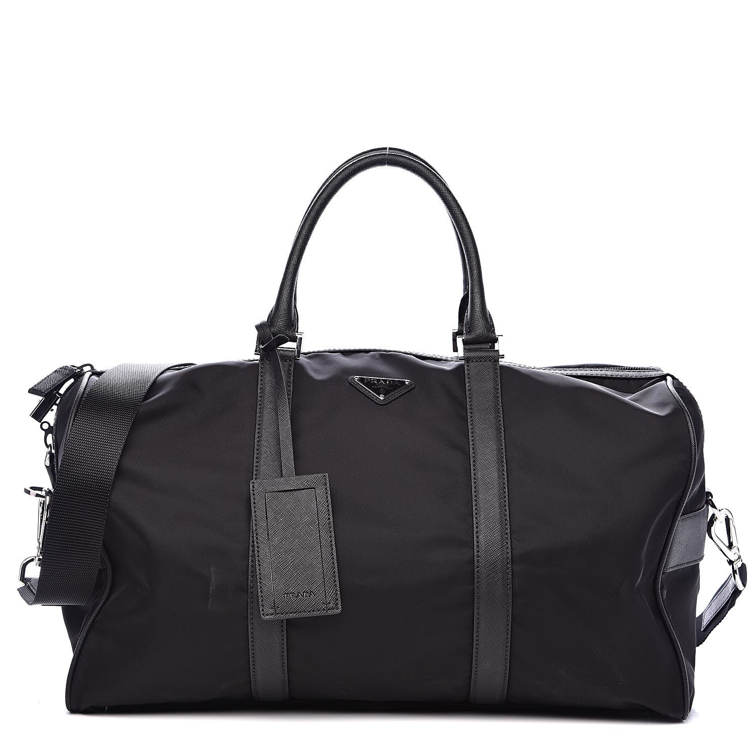 Prada Tessuto Nylon Saffiano Viaggio Duffle Black 1 of 13