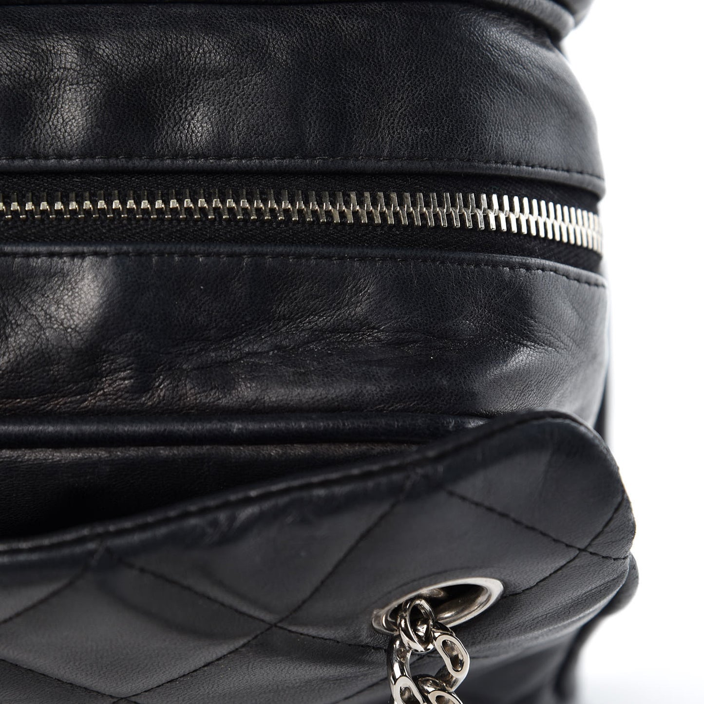 Lambskin Quilted Shoulder Bag Black