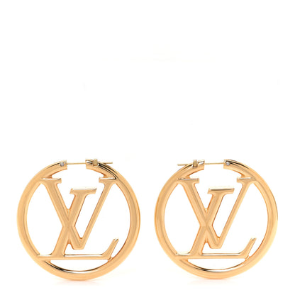 Louis Vuitton Metal Louise Hoop Earrings Gold 1 of 5