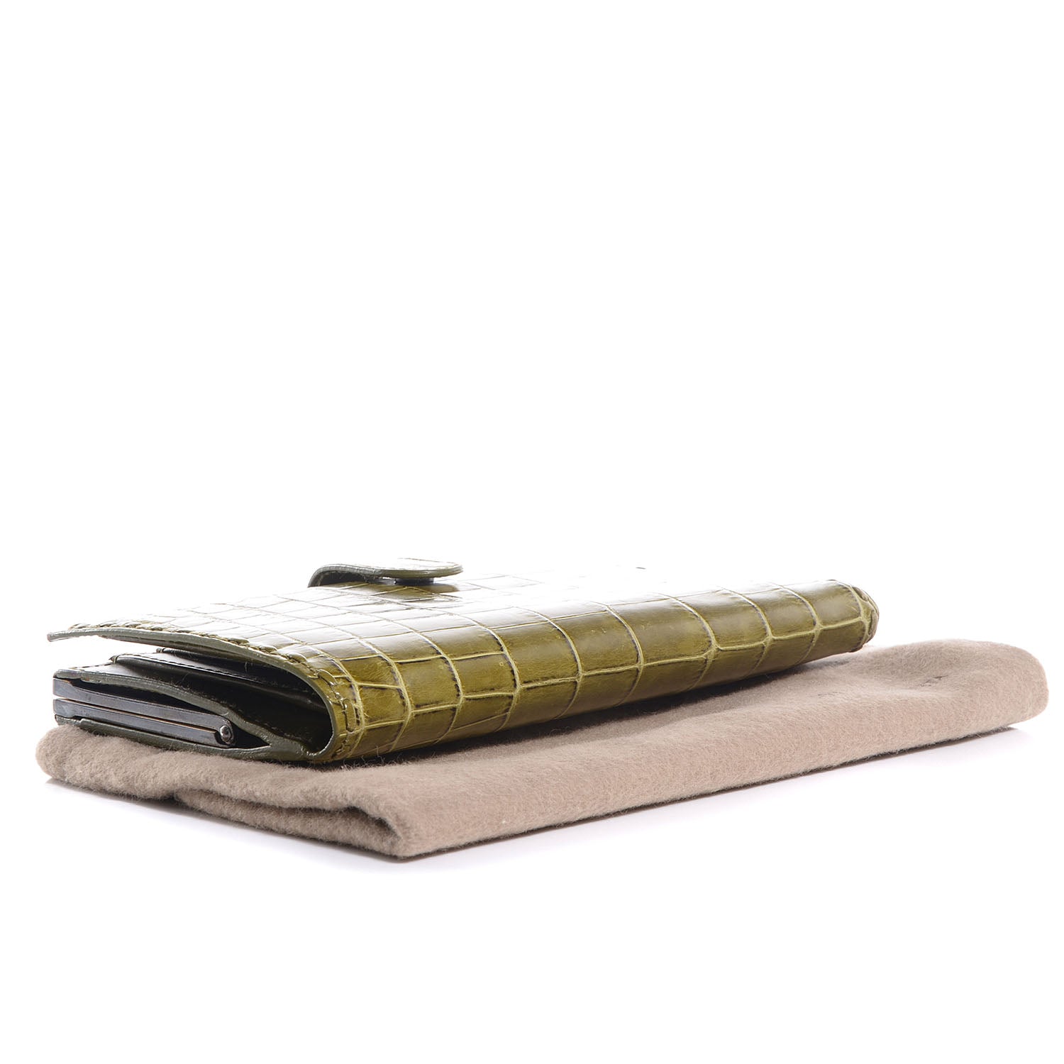 Bottega Veneta Crocodile Fume Continental Wallet 4 of 8