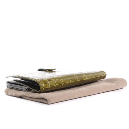 Bottega Veneta Crocodile Fume Continental Wallet 4 of 8