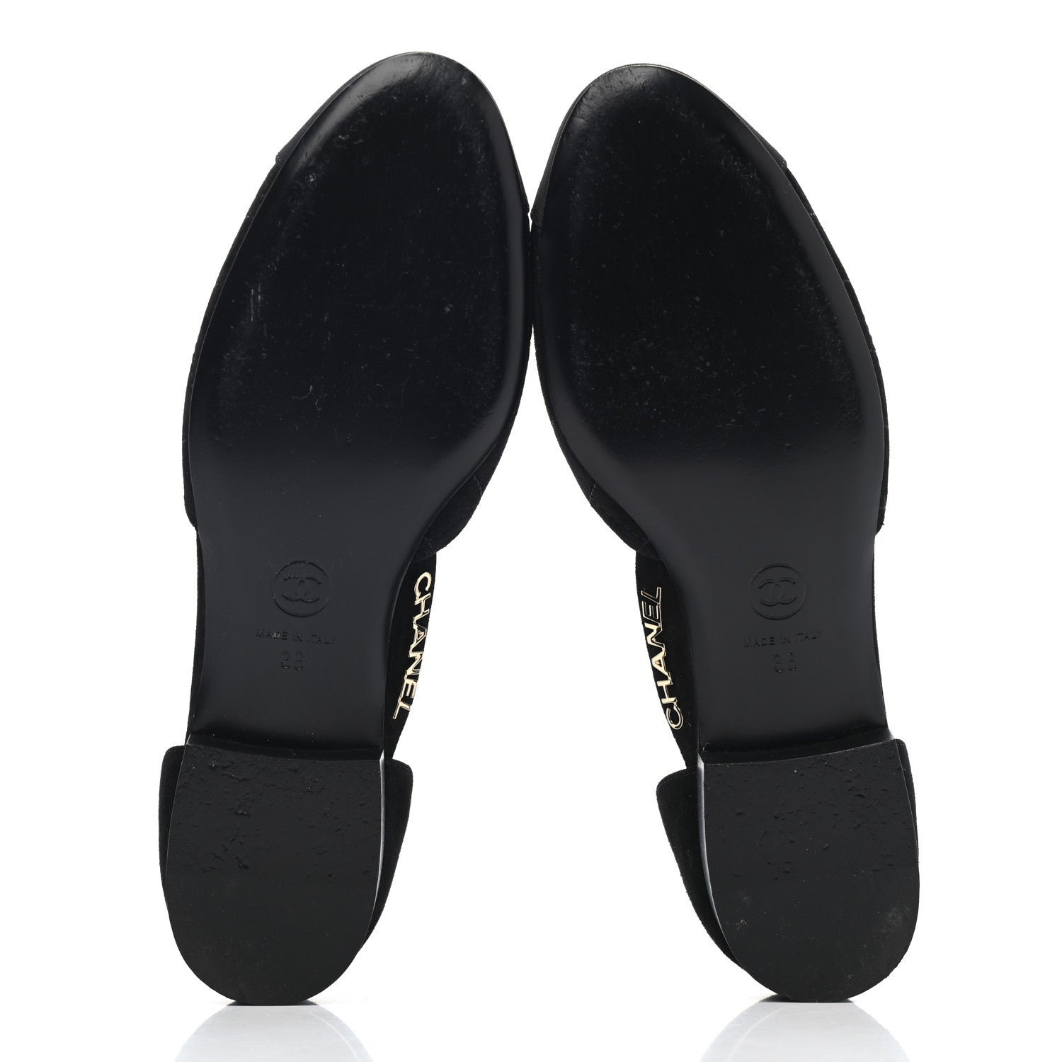 Chanel Suede Grosgrain CC Cap Toe Ankle Flat 36 Black 4 of 4