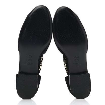 Chanel Suede Grosgrain CC Cap Toe Ankle Flat 36 Black 4 of 4