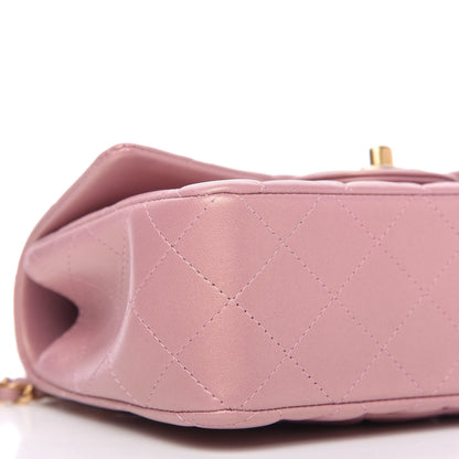 Chanel Iridescent Lambskin Quilted Mini Top Handle Rectangular Flap Pink 6 of 11