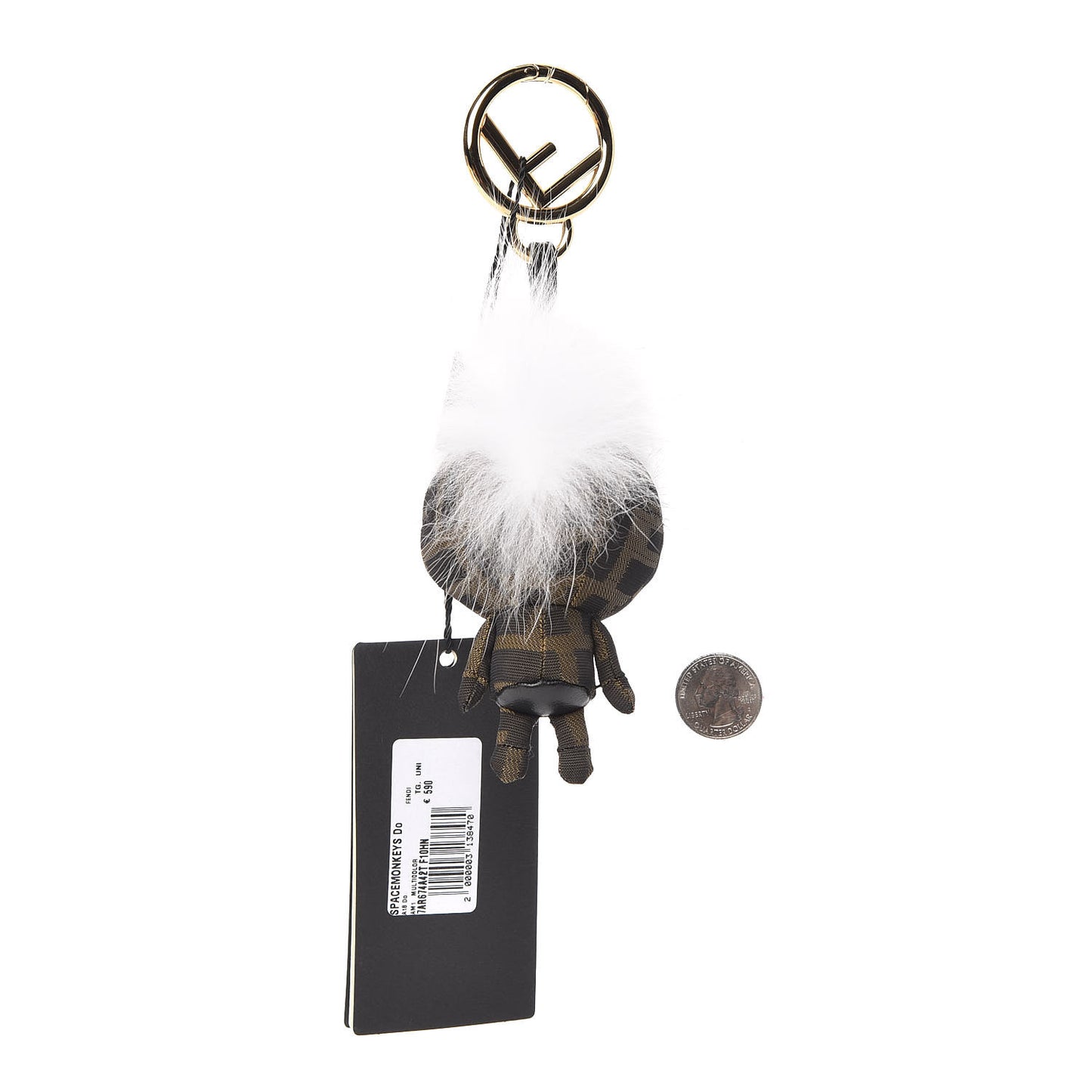 Zucca Fox Fur F is Space Monkey Bag Charm Multicolor