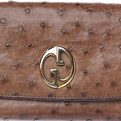 Gucci Ostrich 1973 Continental Clutch Wallet Brown 12 of 12