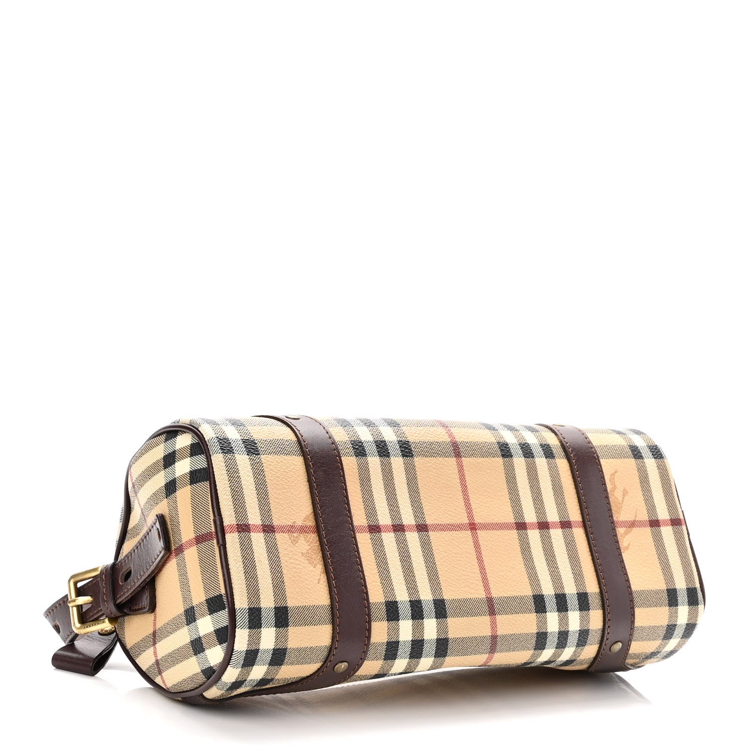 Burberry Haymarket Check Barrel Bag Brown 3 of 9