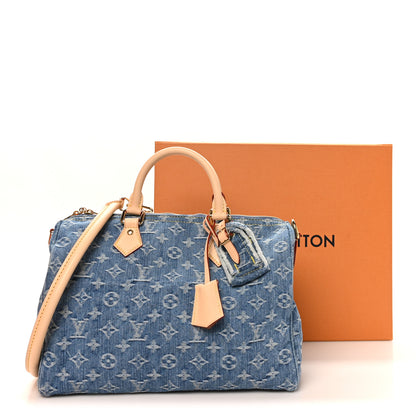 Louis Vuitton Monogram Denim Speedy Soft 30 Blue 10 of 10