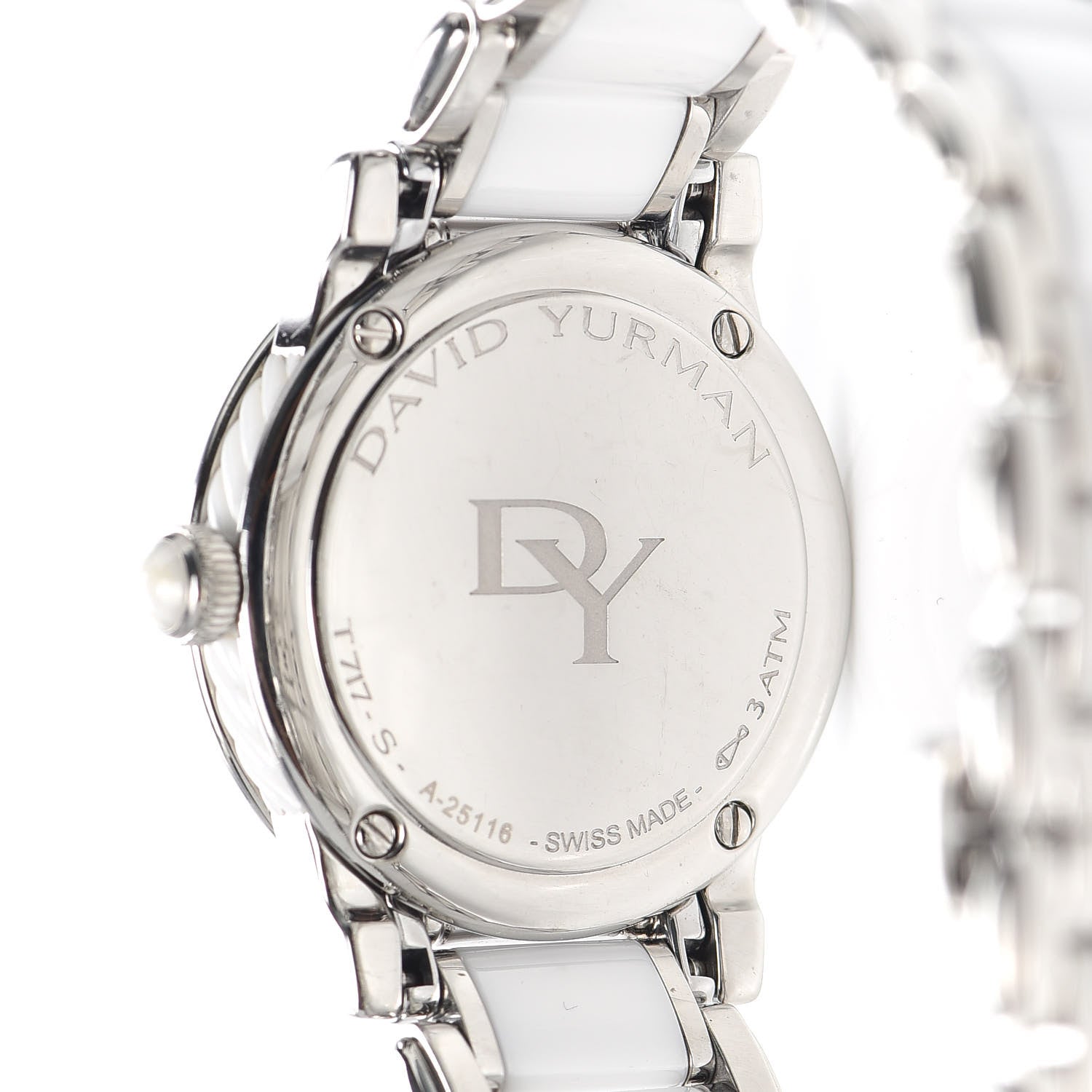 David Yurman Stainless Steel Ceramic Diamond 30mm Classic Quartz Watch White 5 of 7