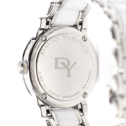 David Yurman Stainless Steel Ceramic Diamond 30mm Classic Quartz Watch White 5 of 7