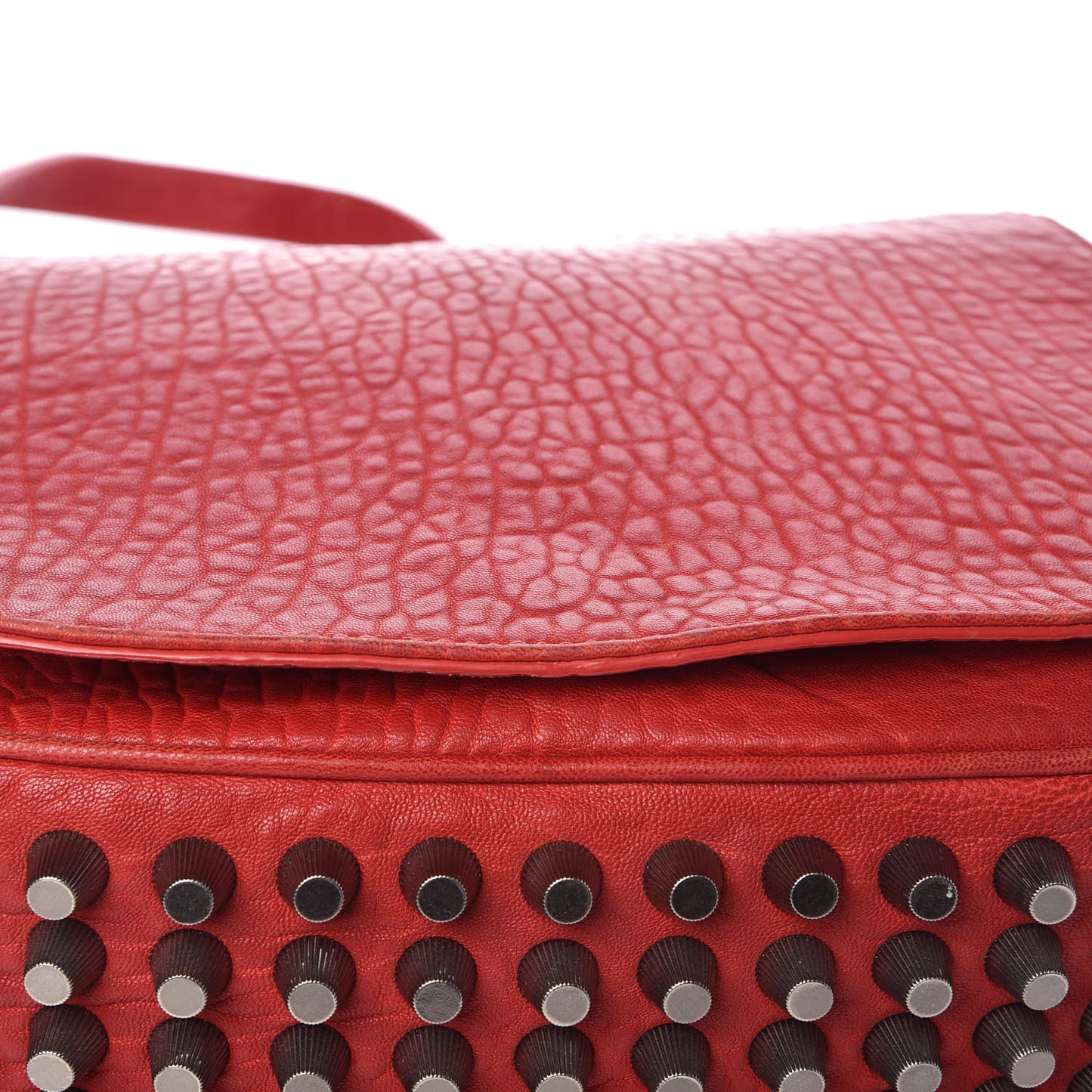 Pebbled Lambskin Lia Sling Red Nickel Hardware