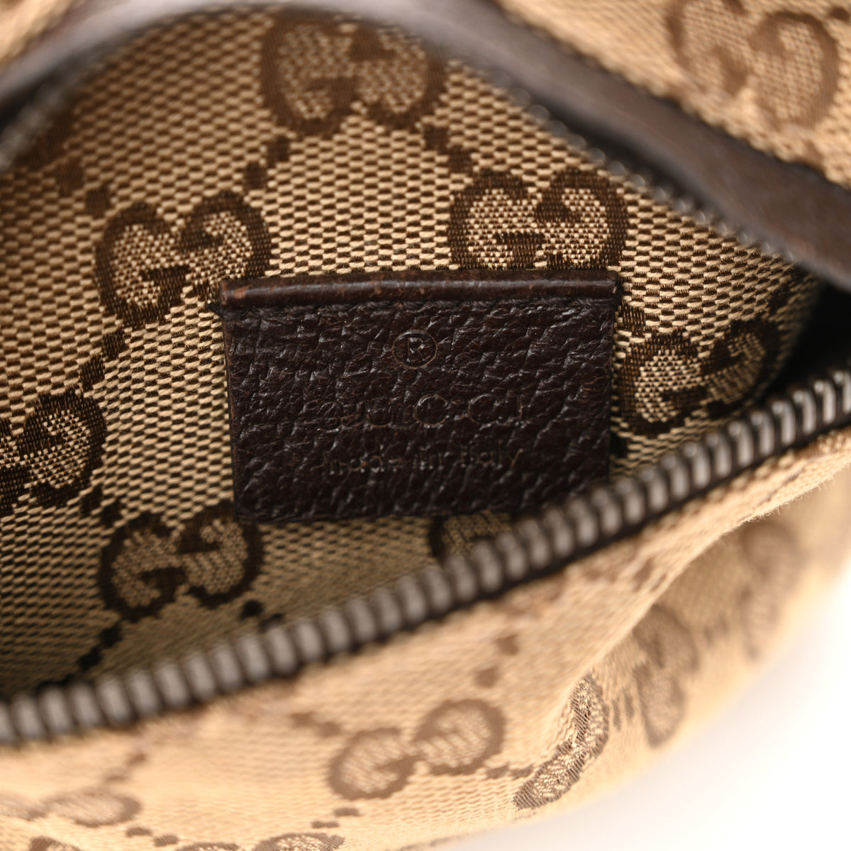 GG Monogram Web Double Pocket Belt Bag Dark Brown